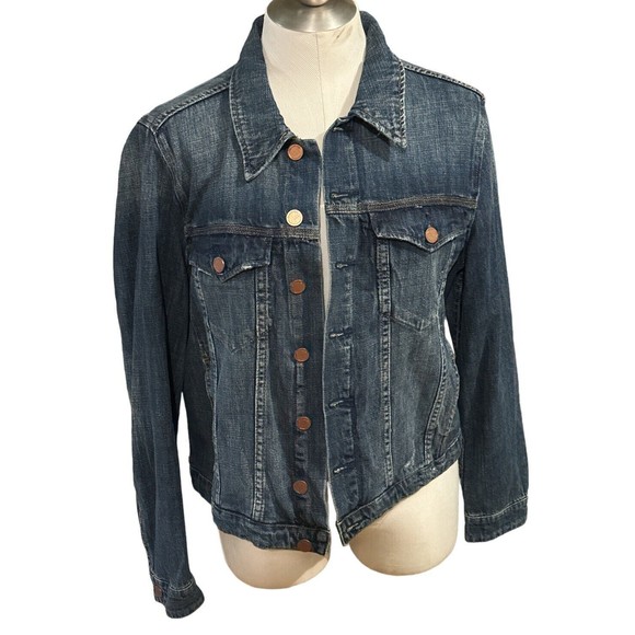 Blank NYC Denim Jean Jacket Size‎ Large Distressed NWOT - Picture 1 of 4